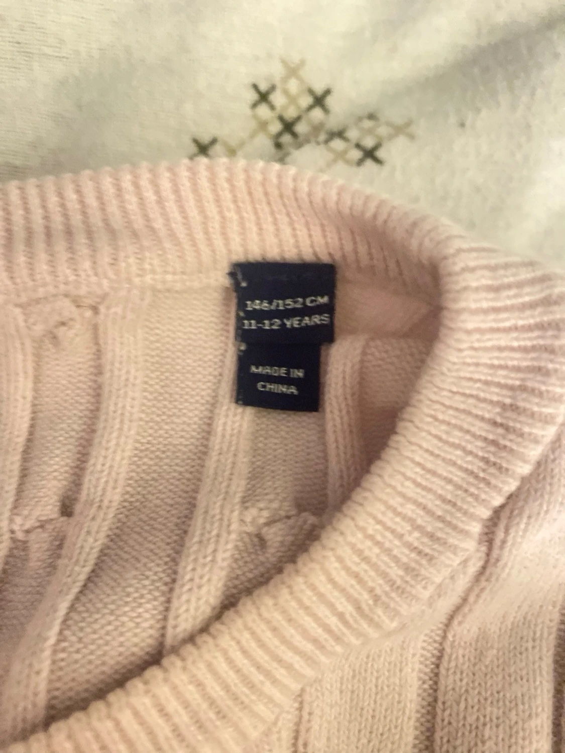 Ljusrosa kabelstickad tröja Gant - 3