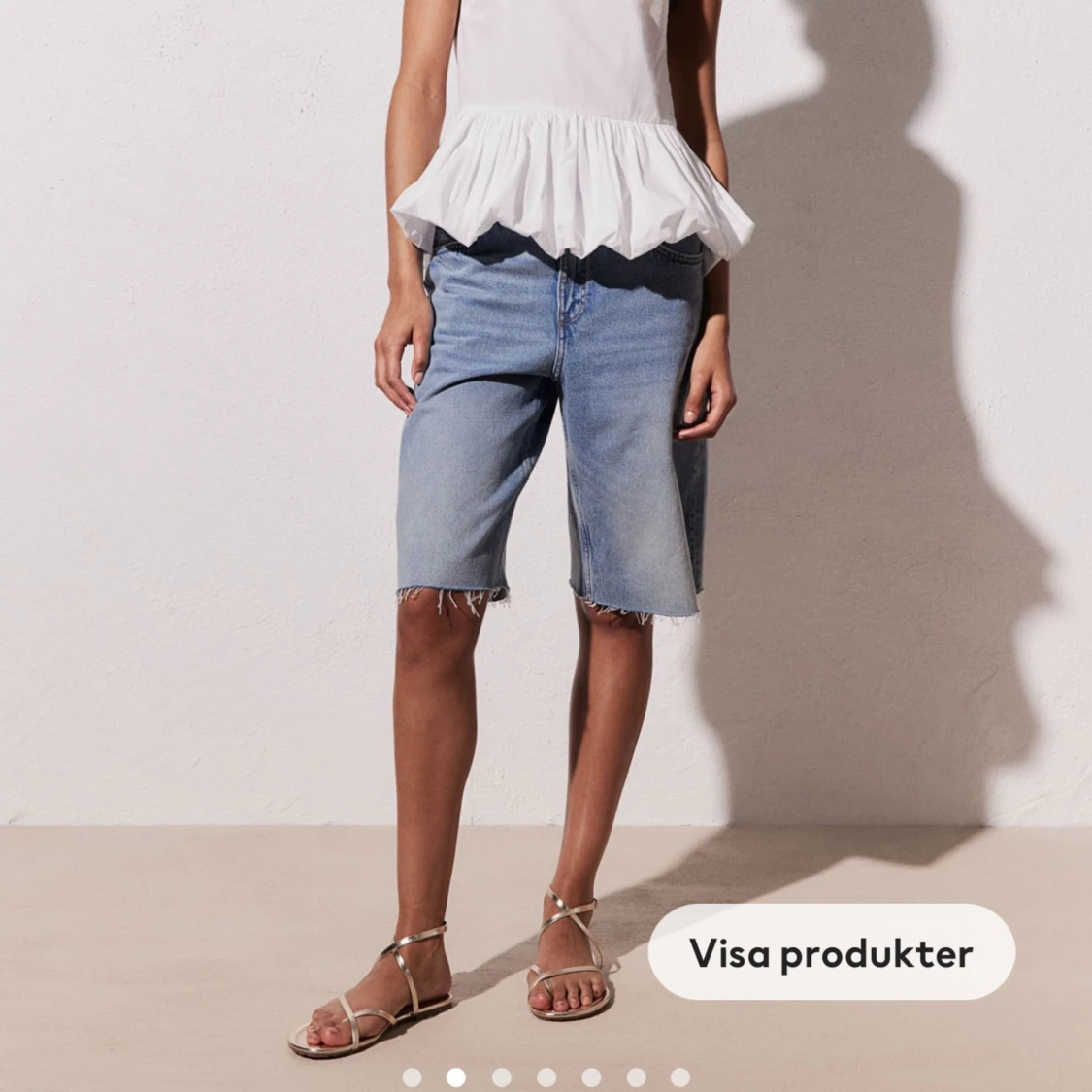 Vit topp med krytdetalj  - 90