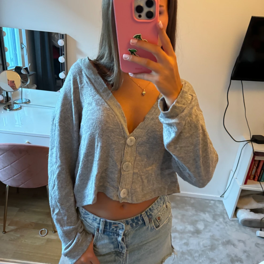 Skön stickad kofta - 90