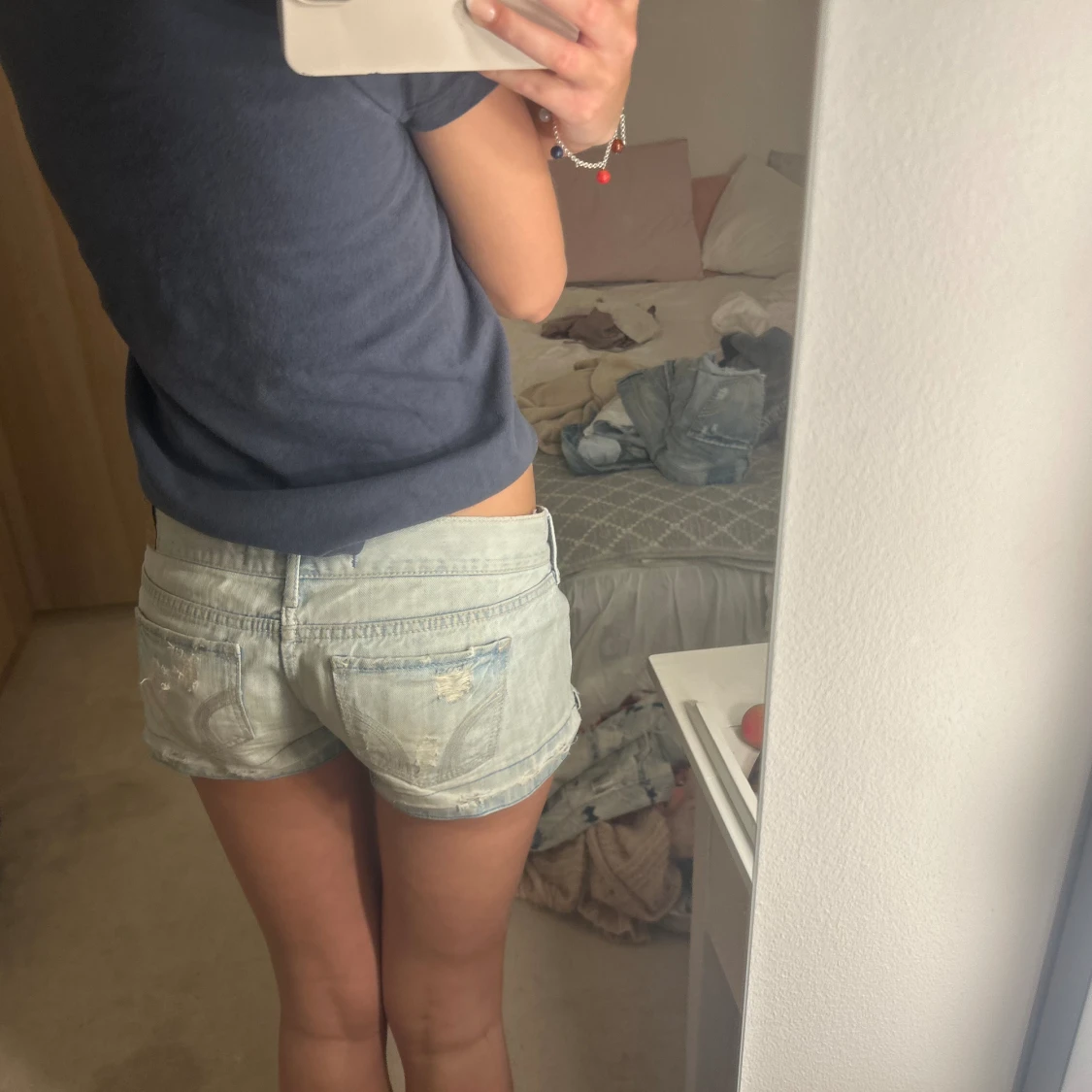 Lågmidjade jeans shorts - 91