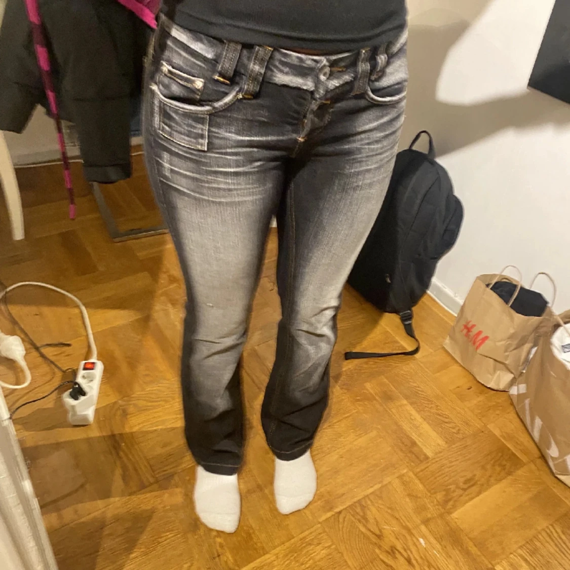 LÅGMIDJADE JEANS - 90