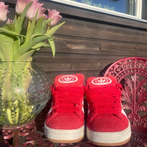 Adidas campus ❤️ - Röda adidas campus! Jättefina och bekväma skor endast använd fåtal gånger, synligheter på att de är använda endast inuti. Väldigt snygg röd färg som har outfiten till nästa nivå❤️ Stolek 37 & 1/3 ❤️