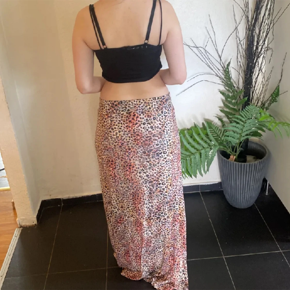 Leopardmönstrad Långkjol  - 91