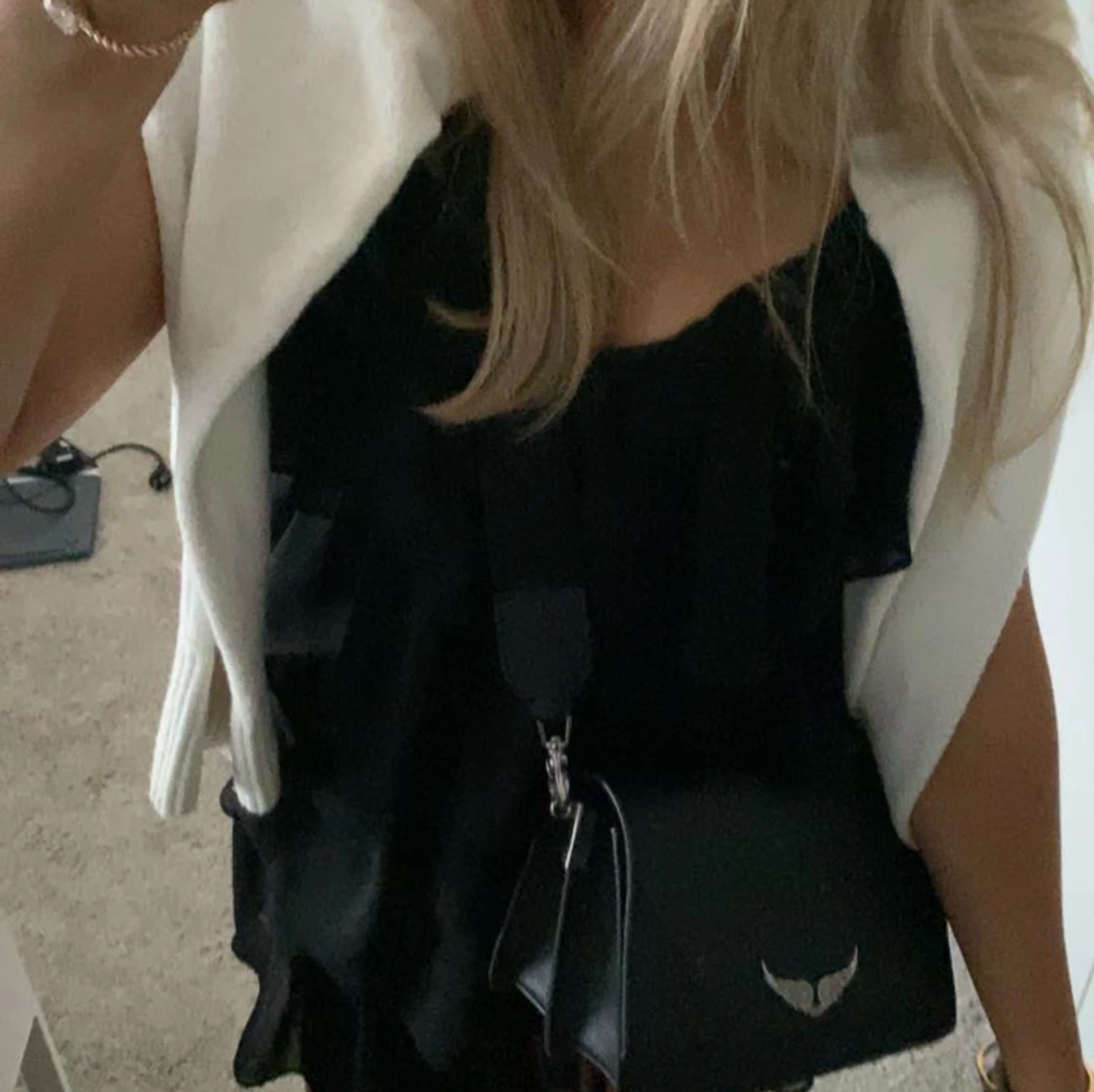 Vit stickad tröja - 90