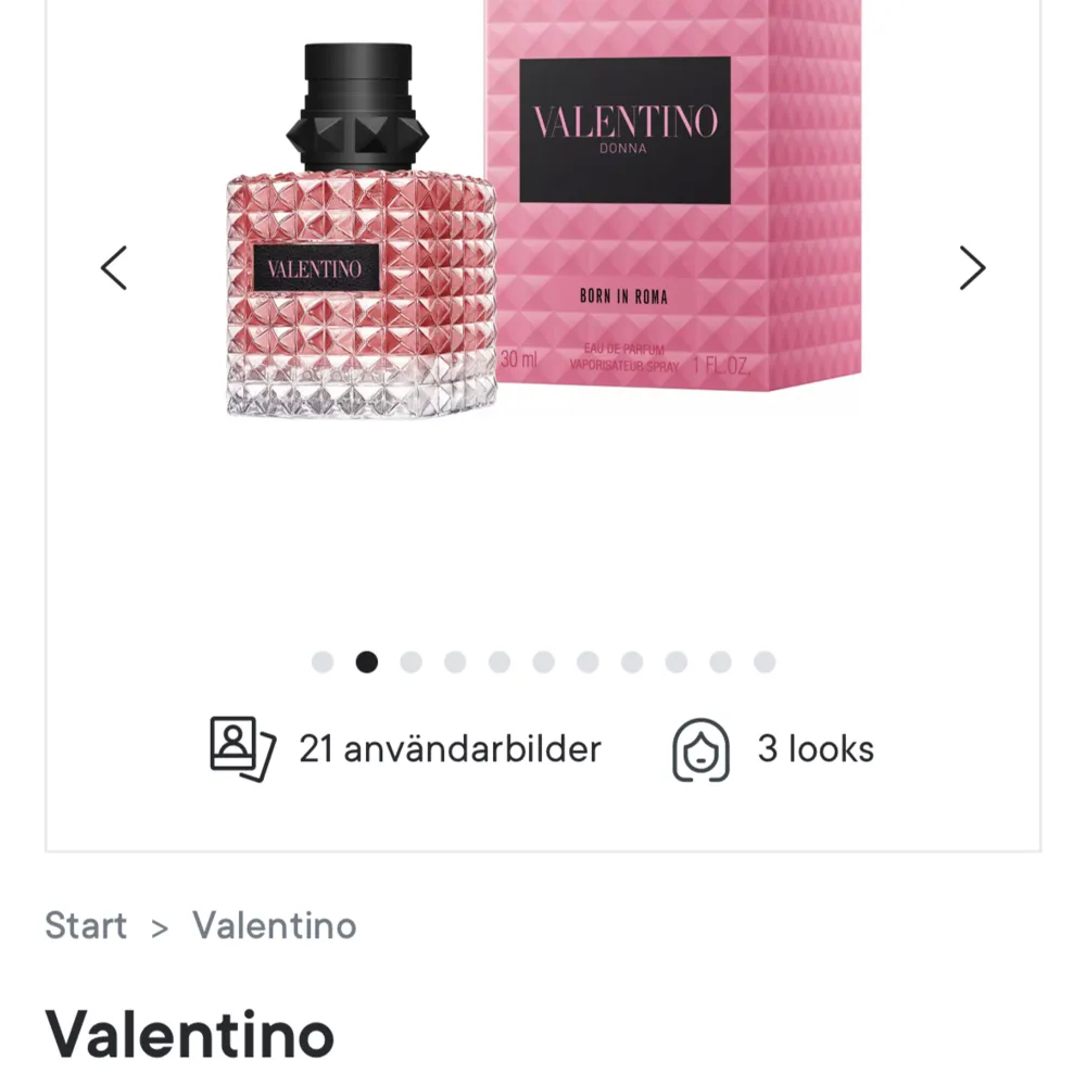 Säljer denna valentino parfym, den är använd en gång och då märkte jag att ja köpt fel så säljer för ja inte kommer få användning av den🤩Nypris 800. Accessoarer.