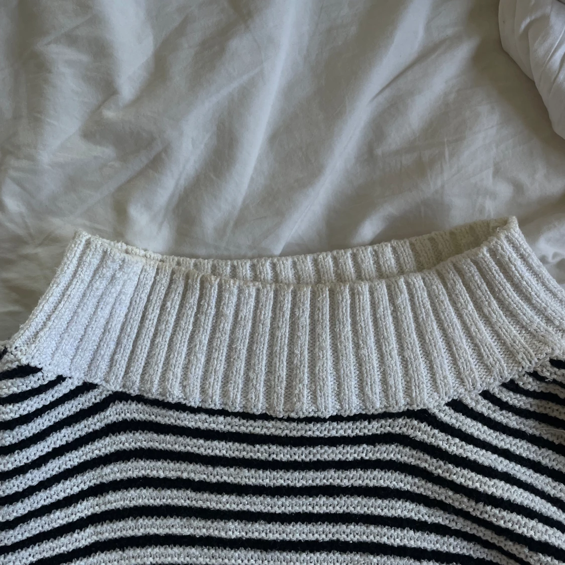 Randig oversized/lång stickad tröja  - 91