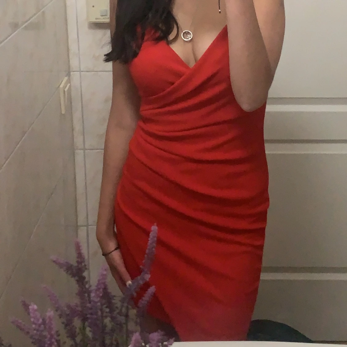 Fin röd klänning - 91