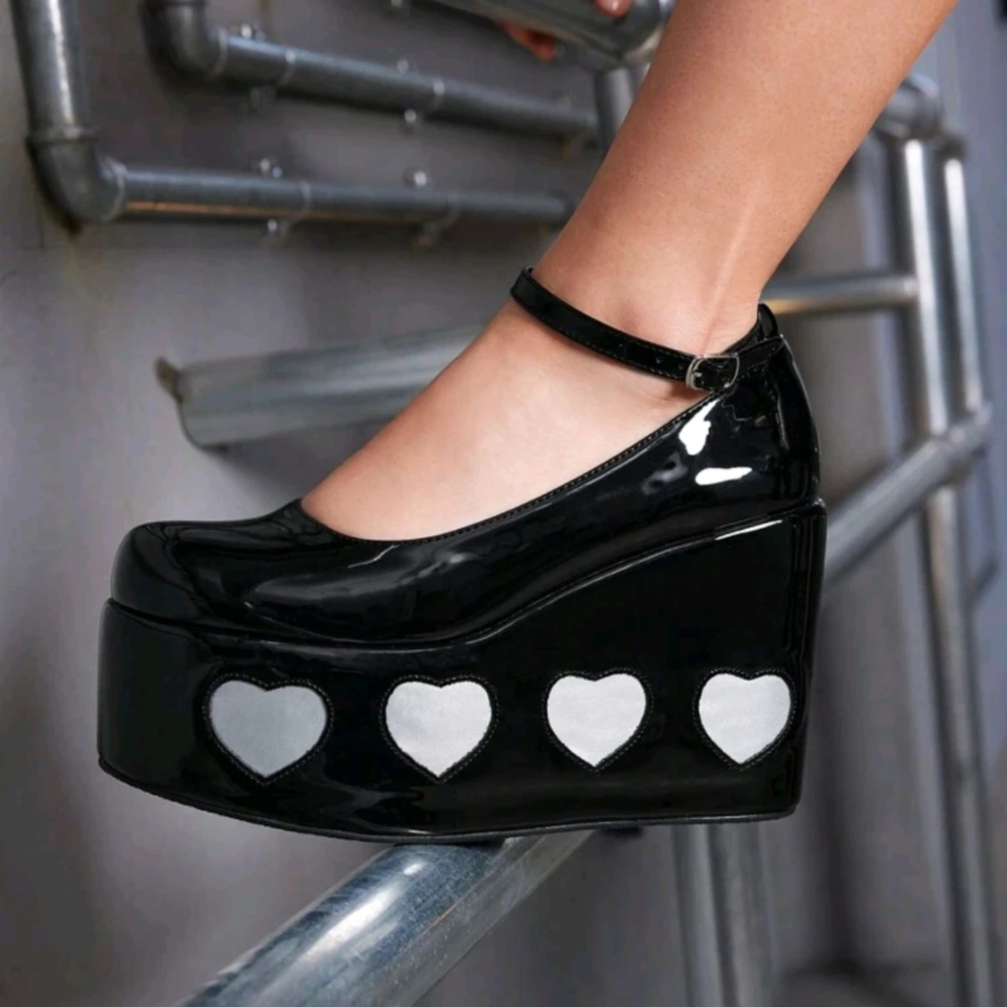 Goth platåskor hjärtan - 91