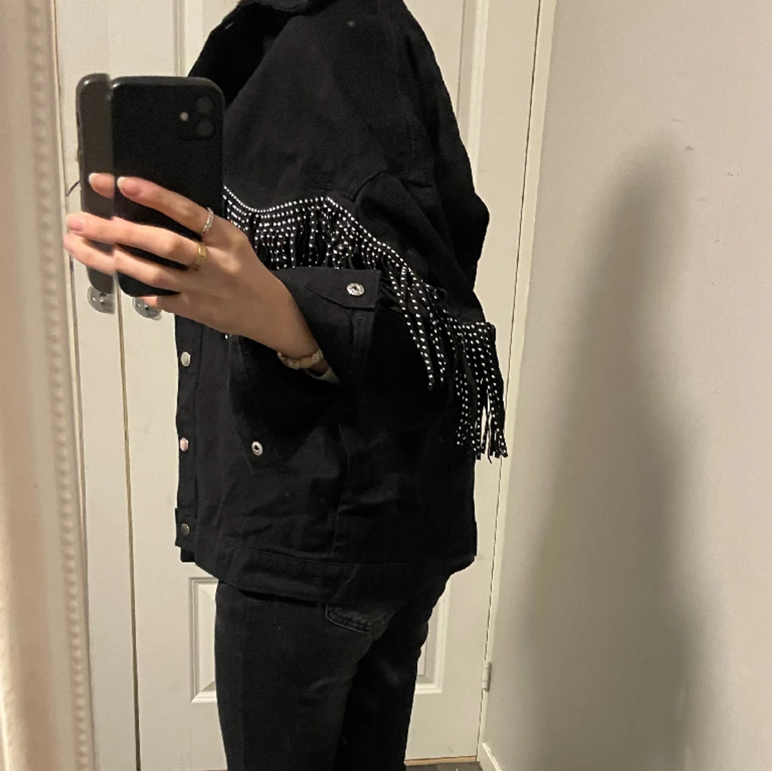 jeansjacka med fransar - 90