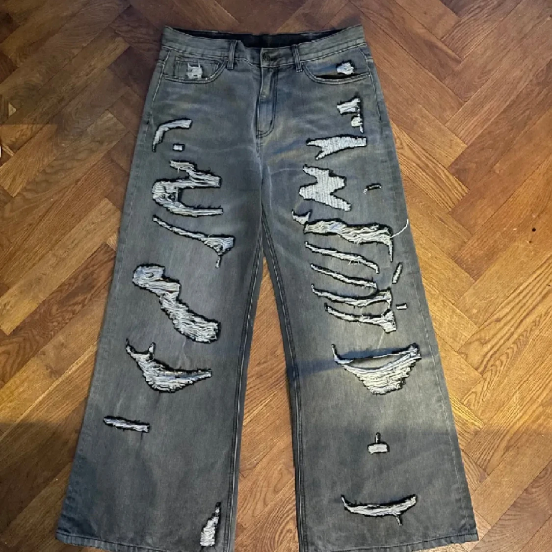 Hand made rust battle denim