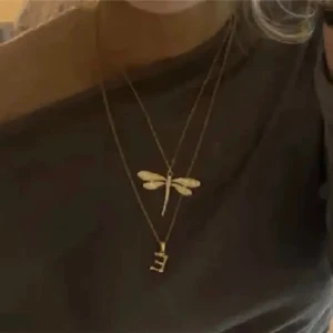 Trollslända halsband  - SUPER snyggt!! Det rostar ej kan vara guld, har fått i present så vet tyvärr ej!! Så antingen guld eller rostfritt stål❣️❣️VÄLDIGT eftertraktat