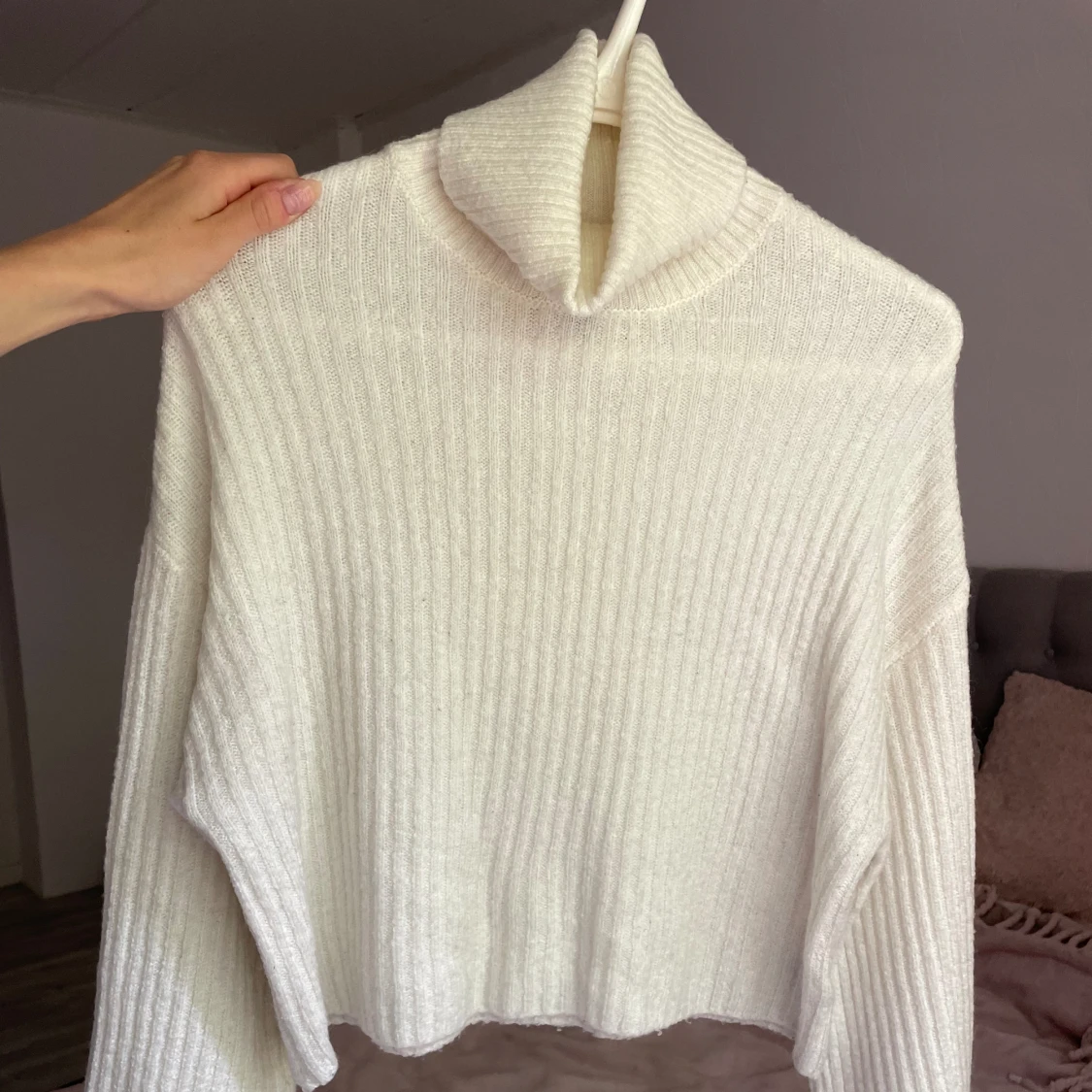 Mysig stickad polotröja🤍🌸 - 91