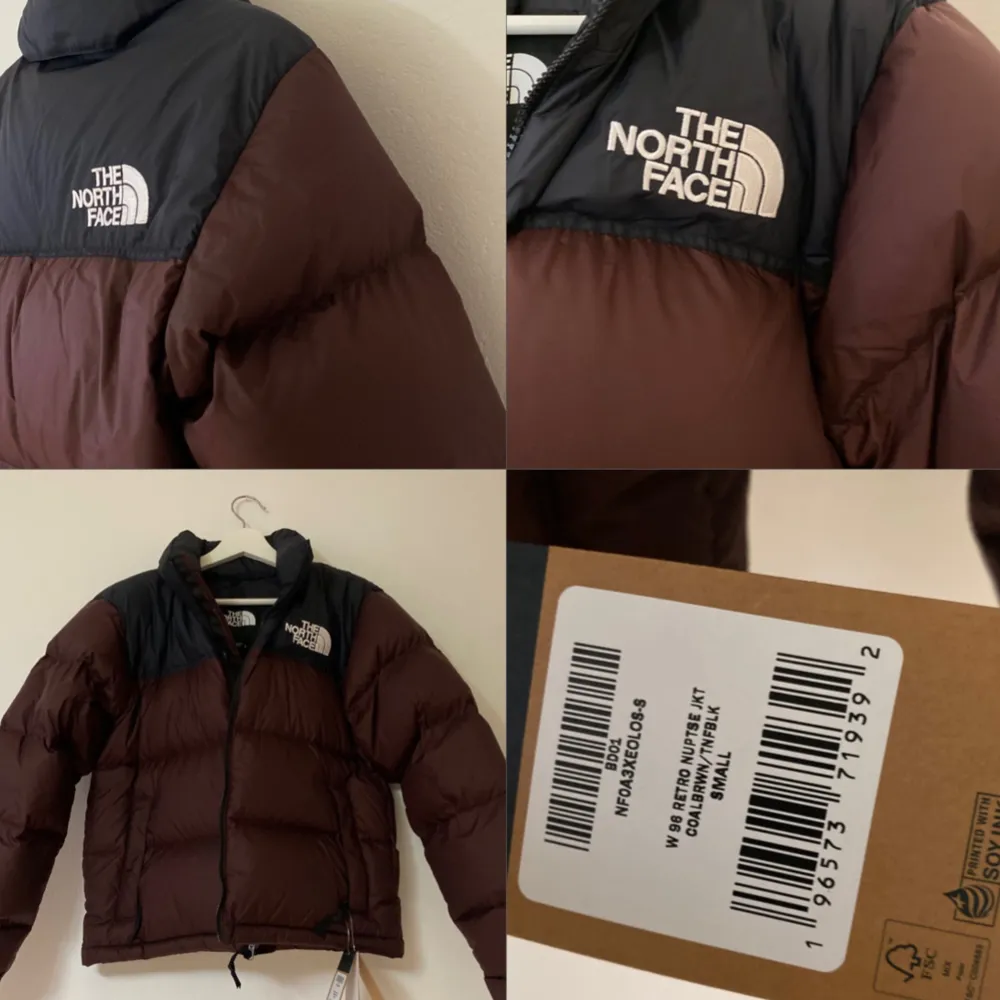Helt ny 1996 Retro Nuptse north face jacka, taggen är frf på. Brun färg i storlek S.. Takit.