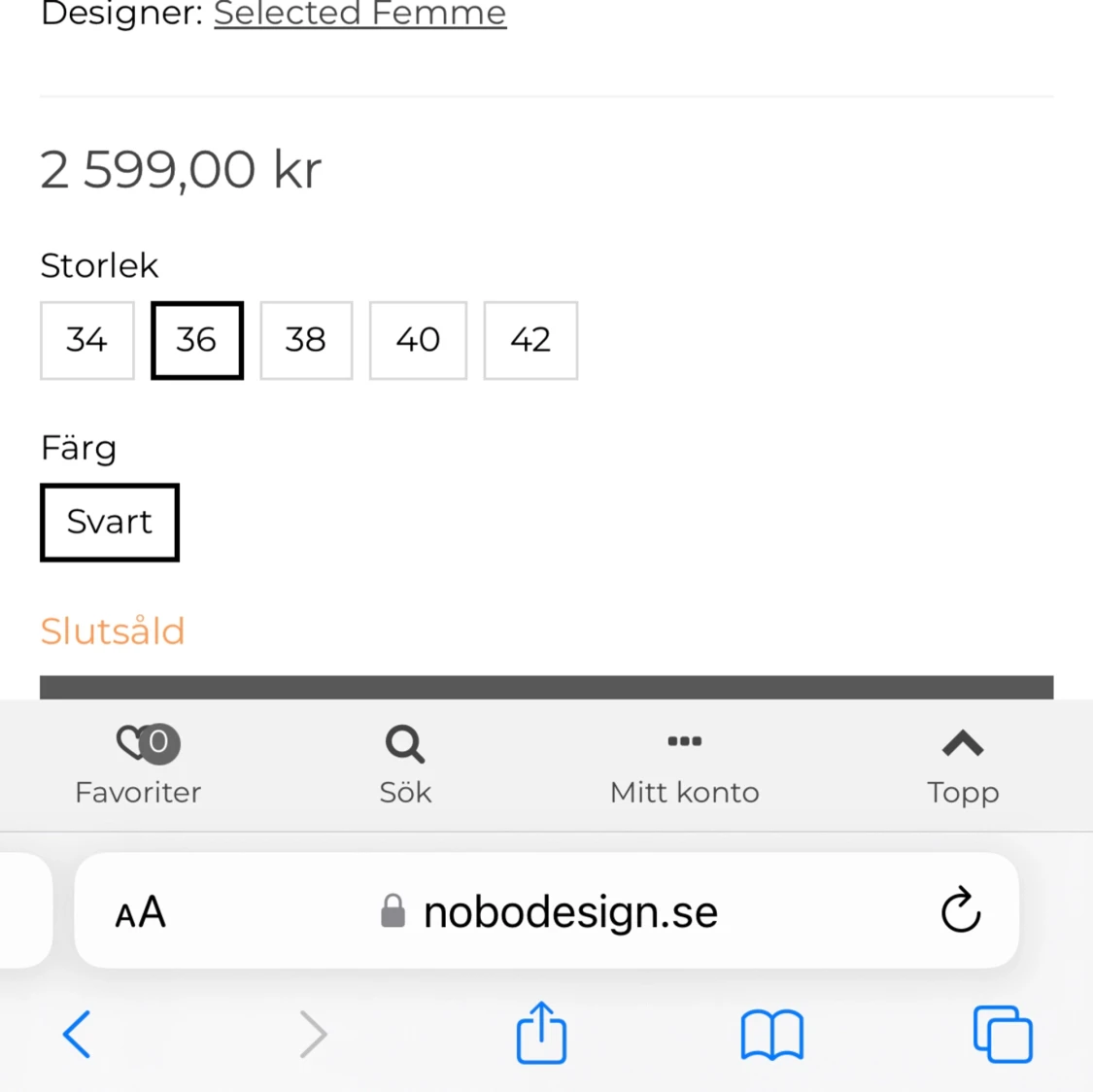 Byxor, läder, str 36, Selected Femme, oanvönda - 91