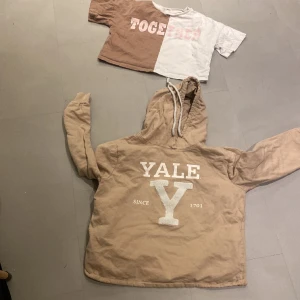 En hoodie och en tröja  - Man får två varor men om man vill ha en så är det ok.  Tröjan använd, men hoodie typ aldrig