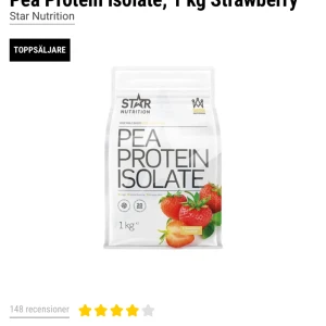 proteinpulver - pea protein/ärtprotein pulver isolate med smak av jordgubb. mestadels finns svar som ni ser på vågen. originalspråks 250kr + frakt.
