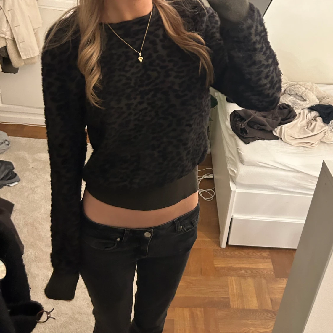 grön leopard tröja - 90