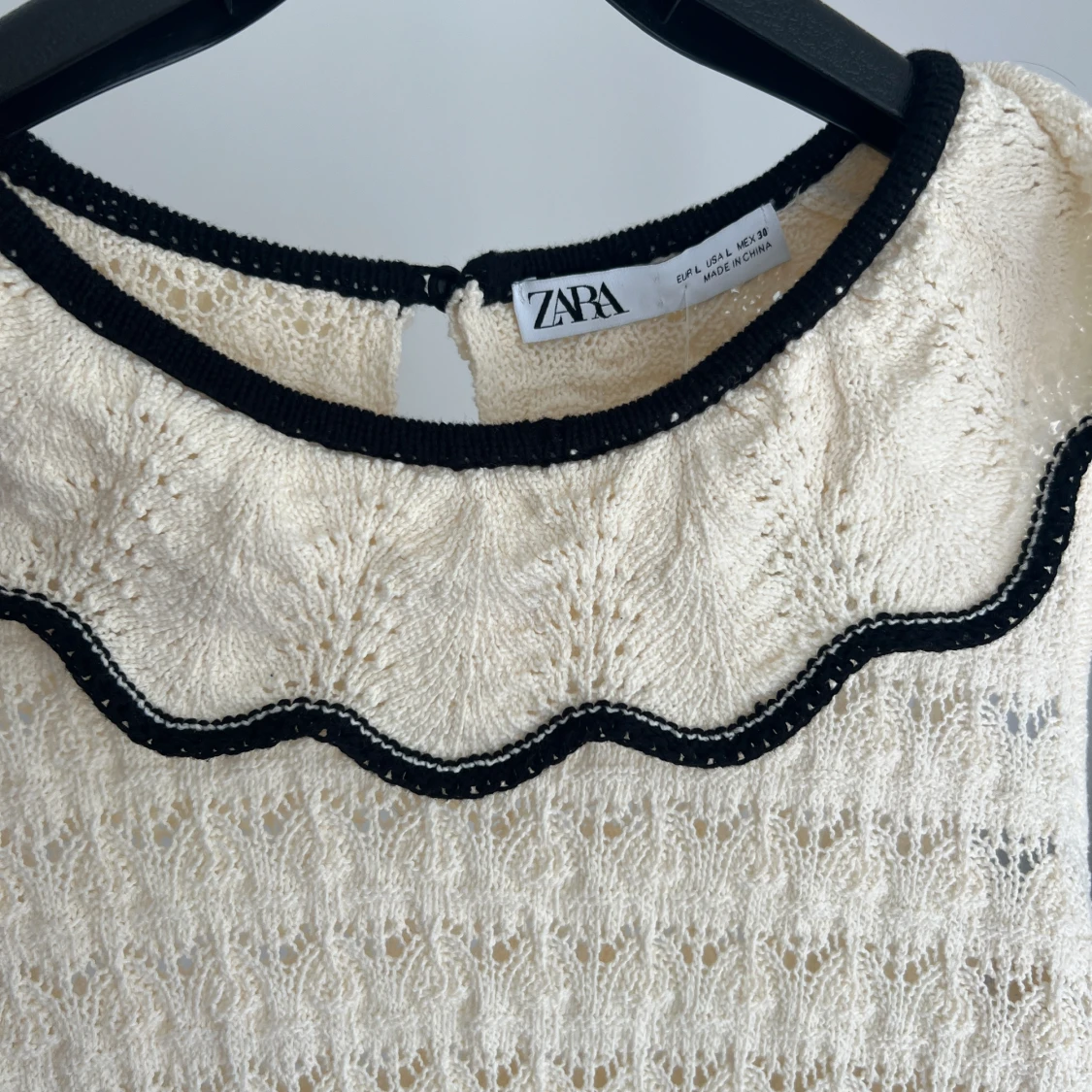 Stickad/virkad topp från zara  - 90