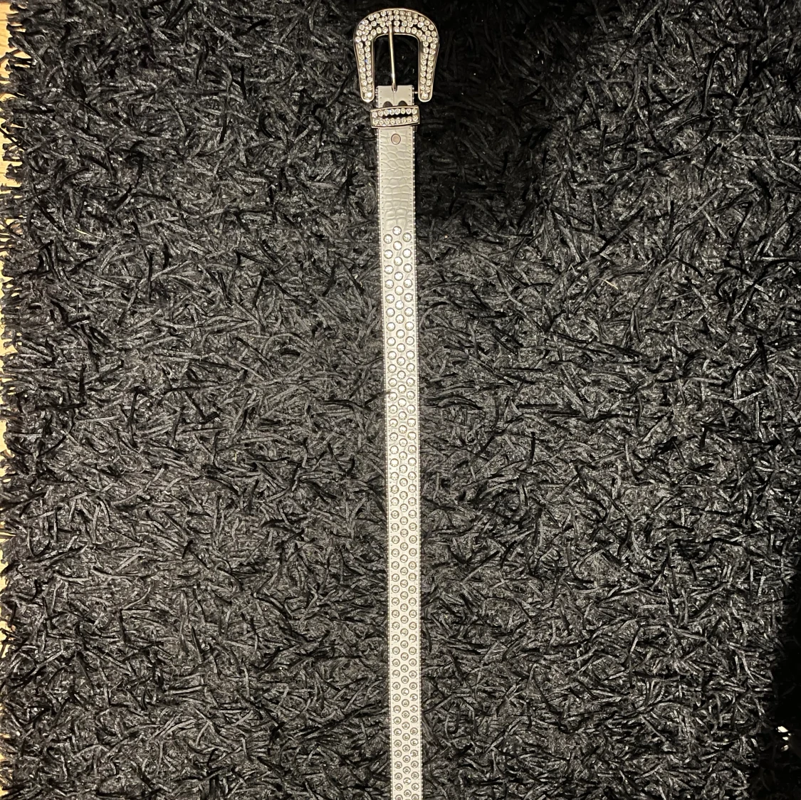 Vit rhinestone bälte - 91