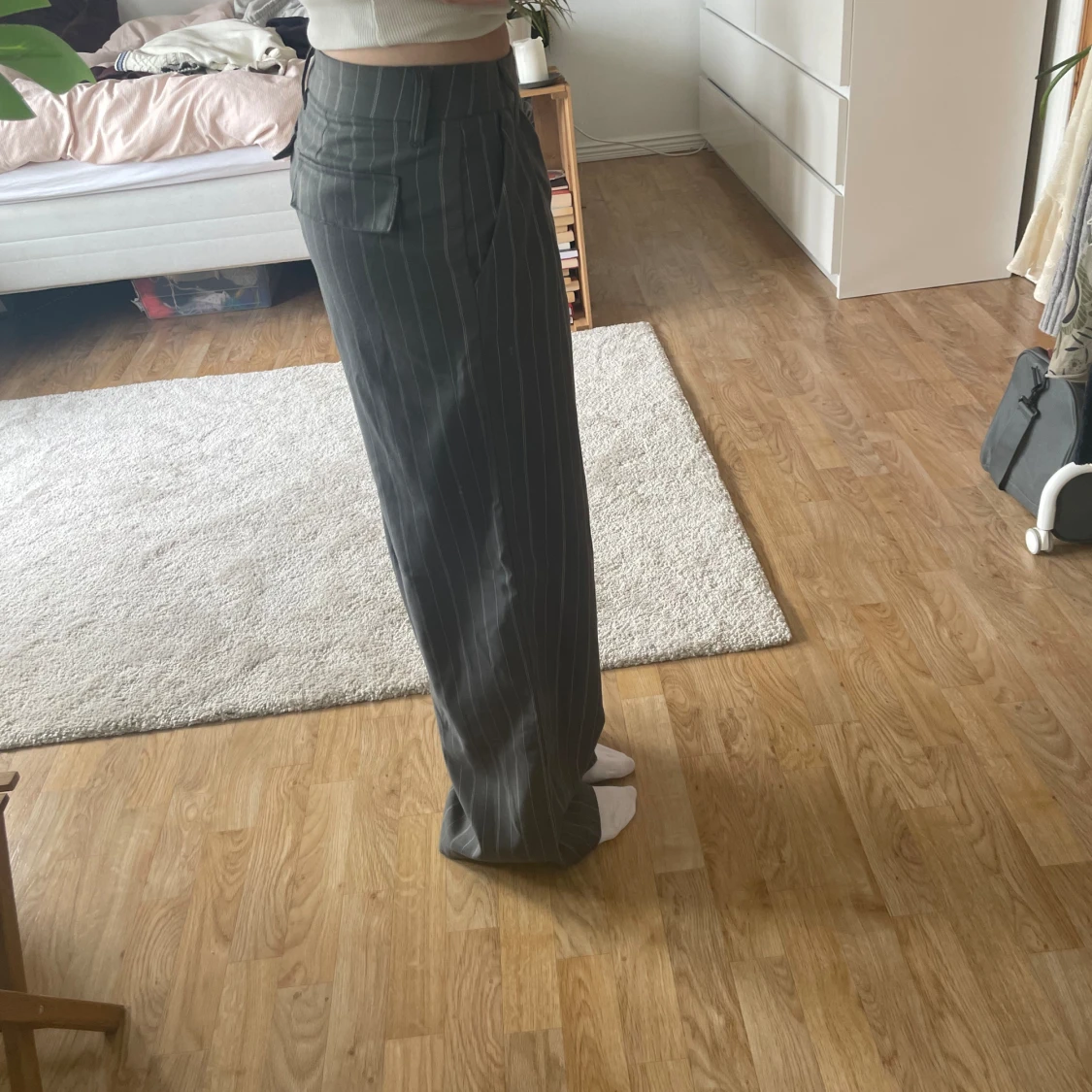 Lowwaist randiga kostymbyxor  - 90