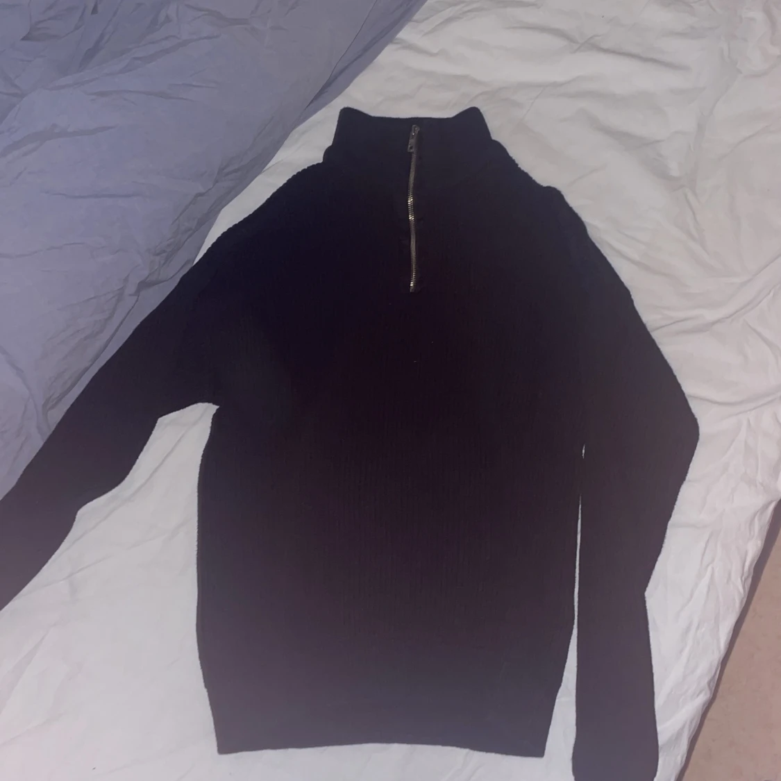 Half Zip stickad tröja