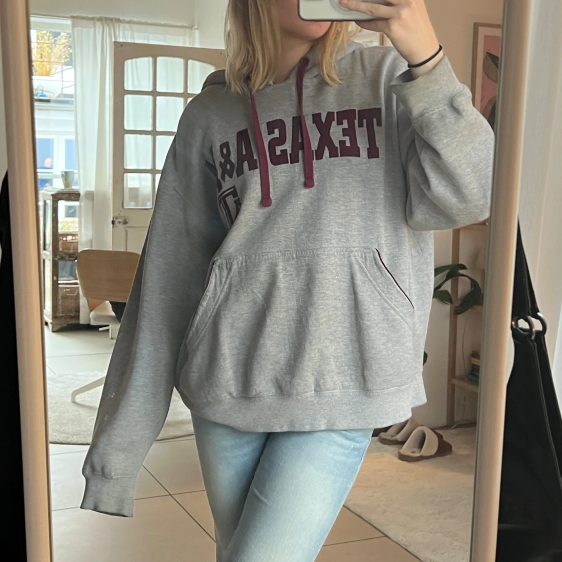 Vintage grå hoodie - 1