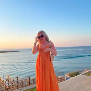 Super gullig orange lång klänning, perfekt för sommaren 🍊🔥