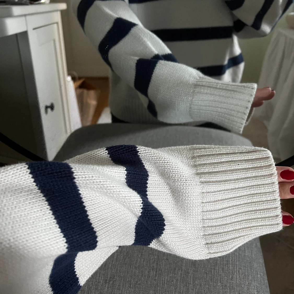 Randig stickad tröja - 91