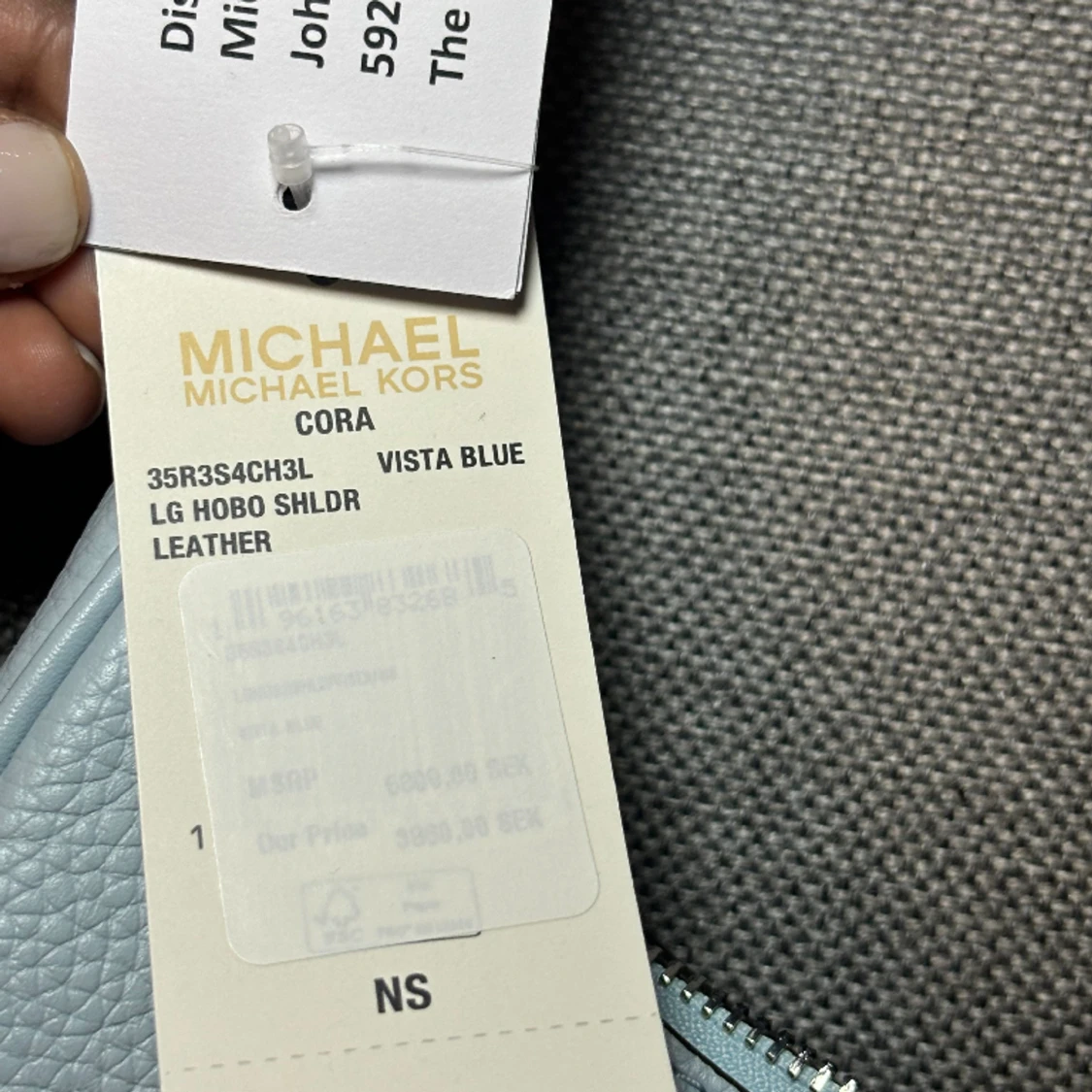 Ljusblå Michael Kors Hobo väska cora - 90