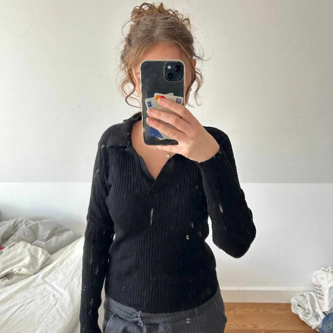 långärmad tröja med krage