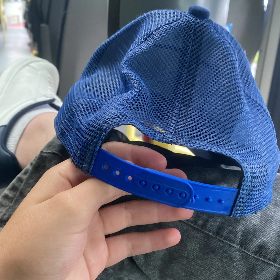 Blå velvet keps - 91