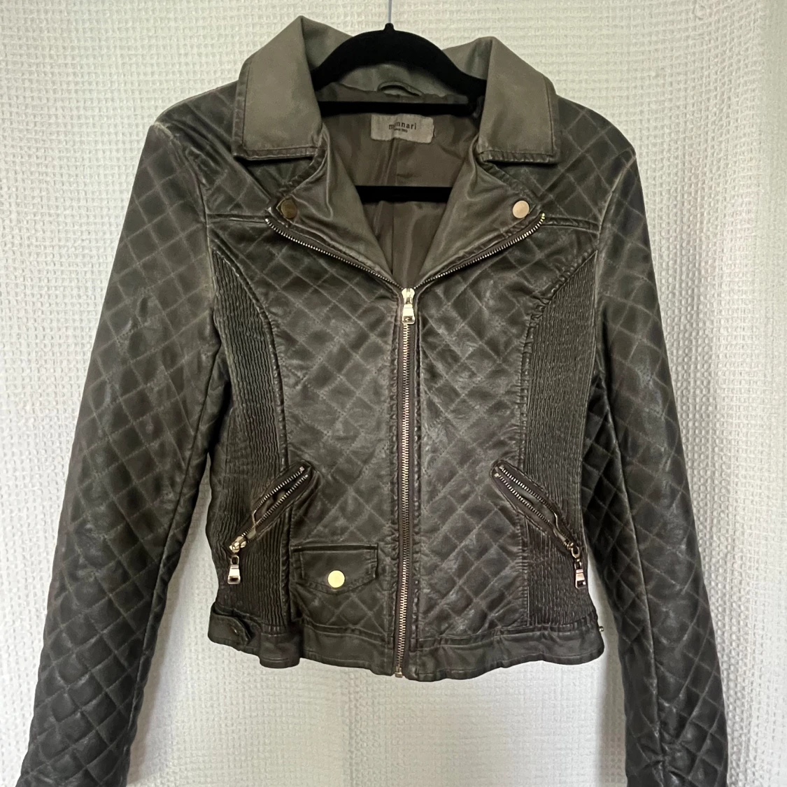 Italiensk Grön skinnjacka 