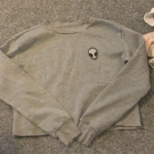 Tröja - Vanlig grå sweatshirt med en alien på. Jätte skön men säljer pga den är lite kort enligt min åsikt. Kontakta mig på dm vid frågor och bilder om tröjan🥰