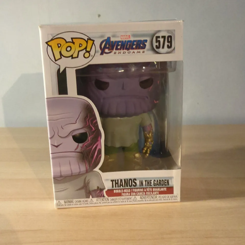 En funko pop figur, Thanos. Öppnad en gång skick 9,5/10. Säljer pågrund av att den bara står.. Övrigt.