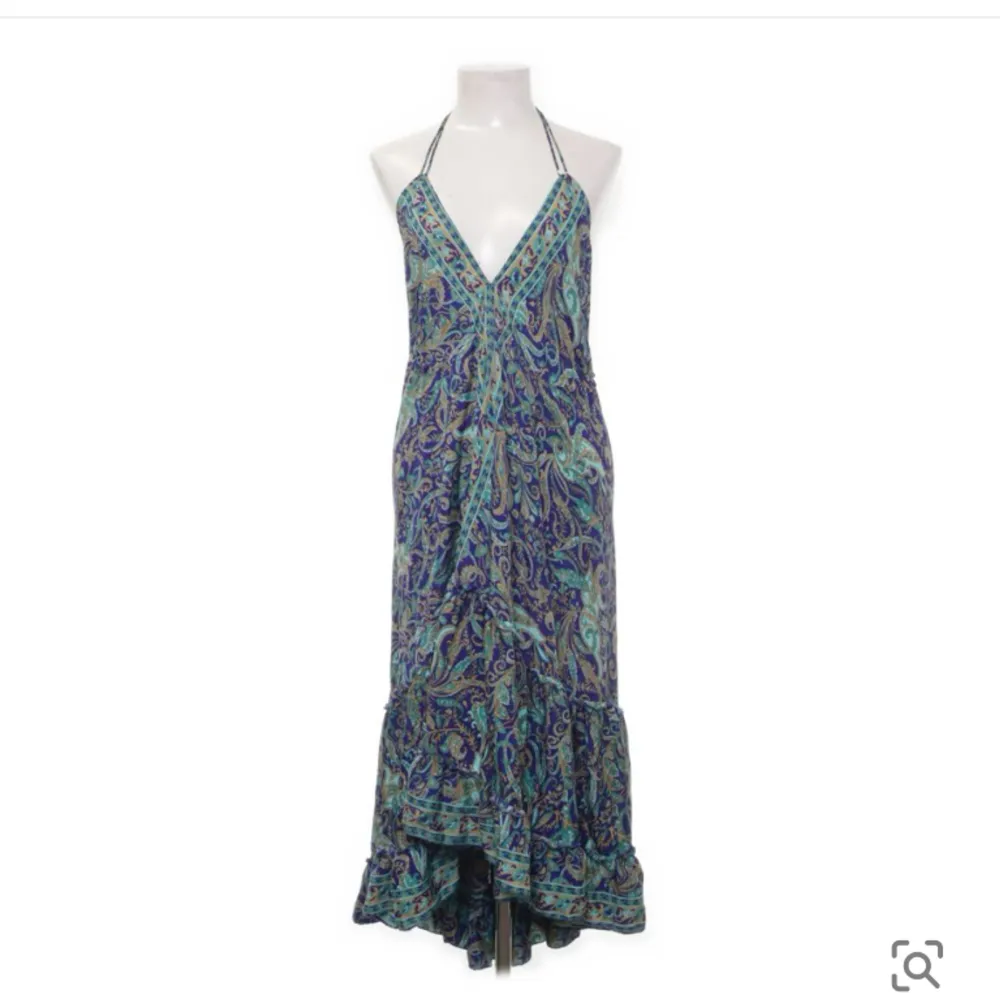 Strandklänning som är köpt på Sellpy i silkes material, blå/flerfärgad 🦋🤍ONESIZE men passar mig som vanligtvis är S/M. Klänningar.
