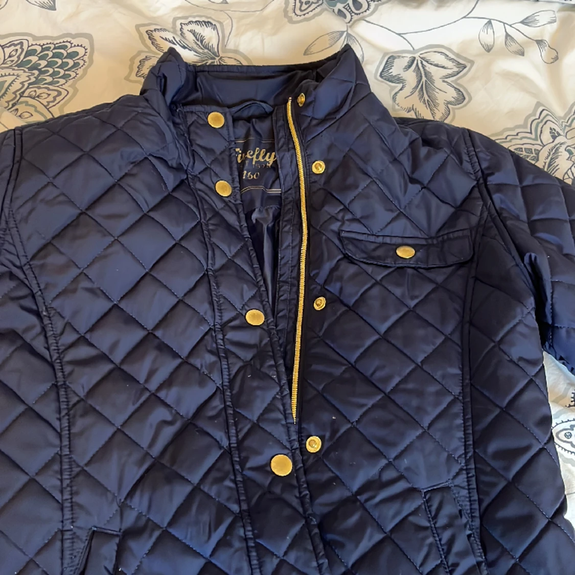 Mörkblå rutig jacka  - 90