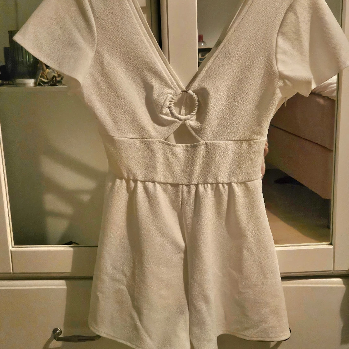 Vit kort jumpsuit - 90