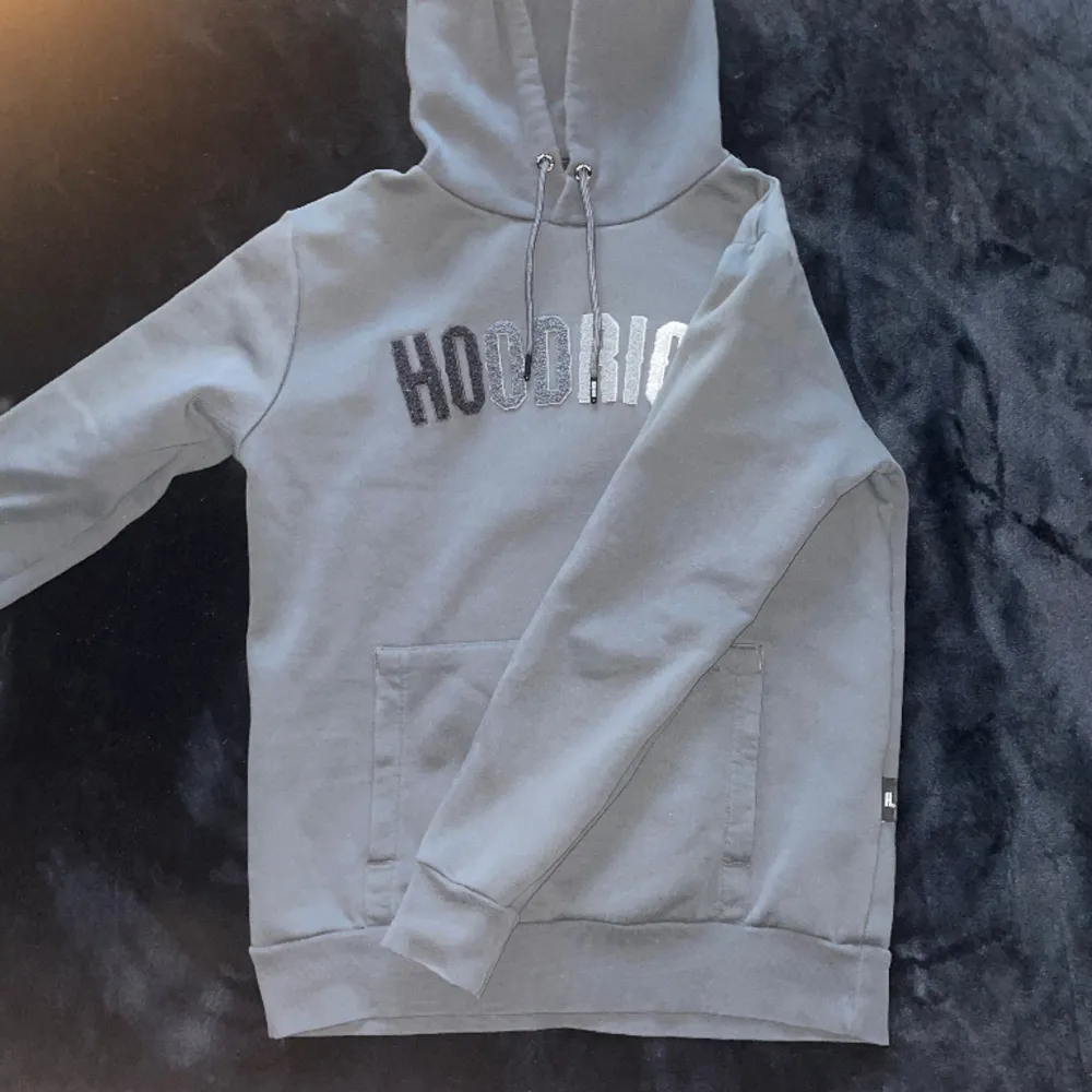 En grå hoodrich i stl M. Säljes pga för liten. . Hoodies.