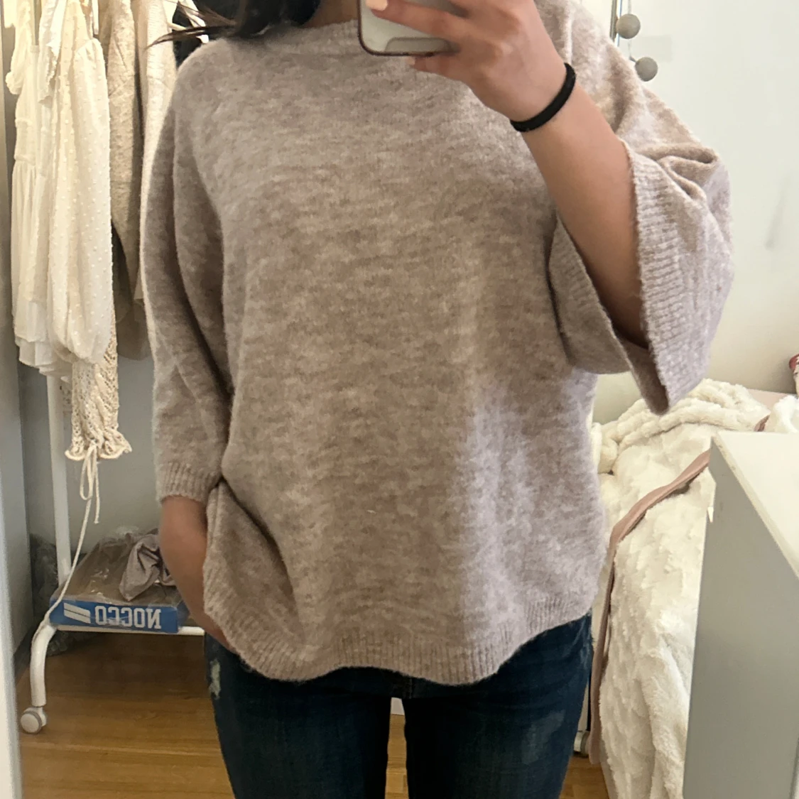 Trekvartsärm stickad - 91