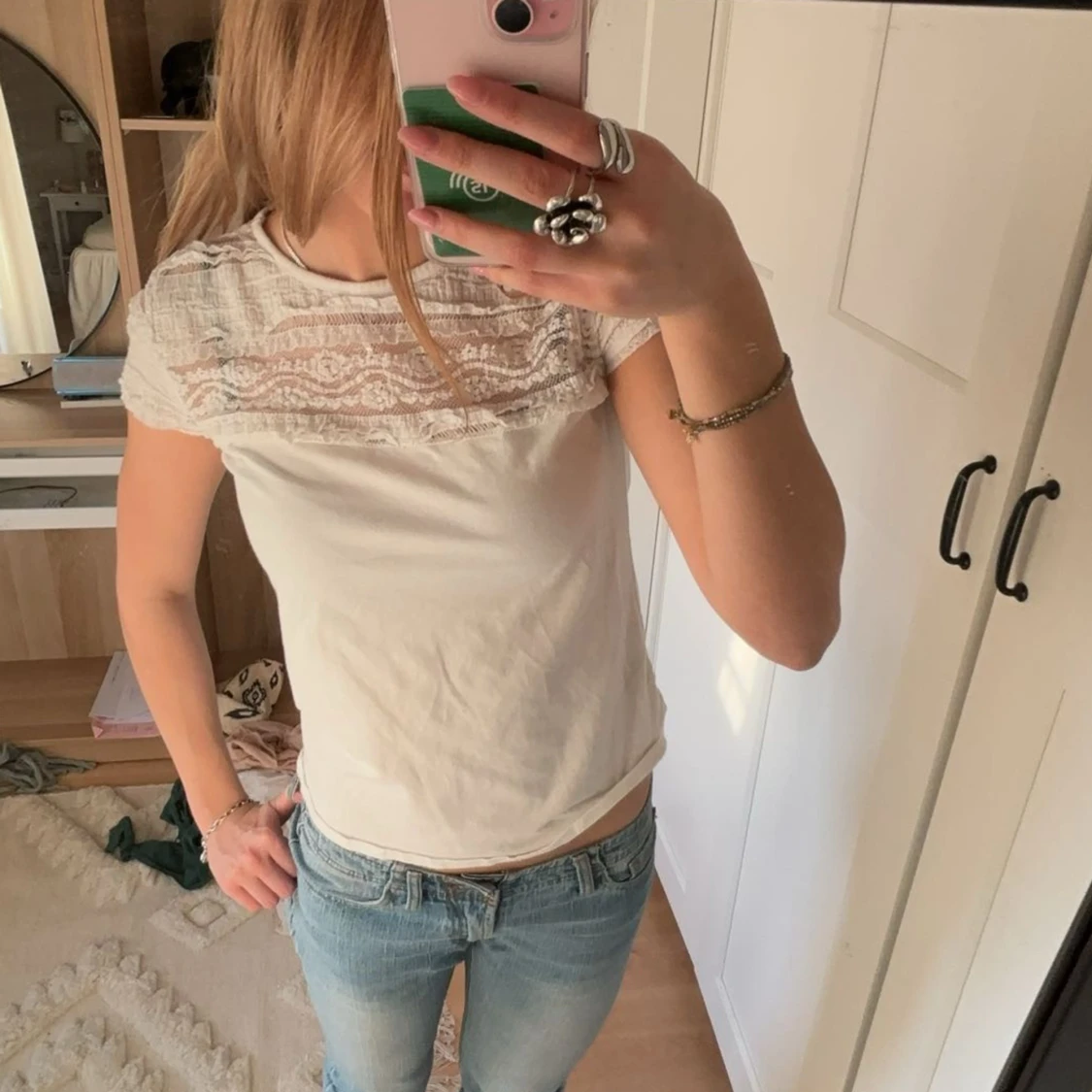 Mönstrig vit tröja  - 91