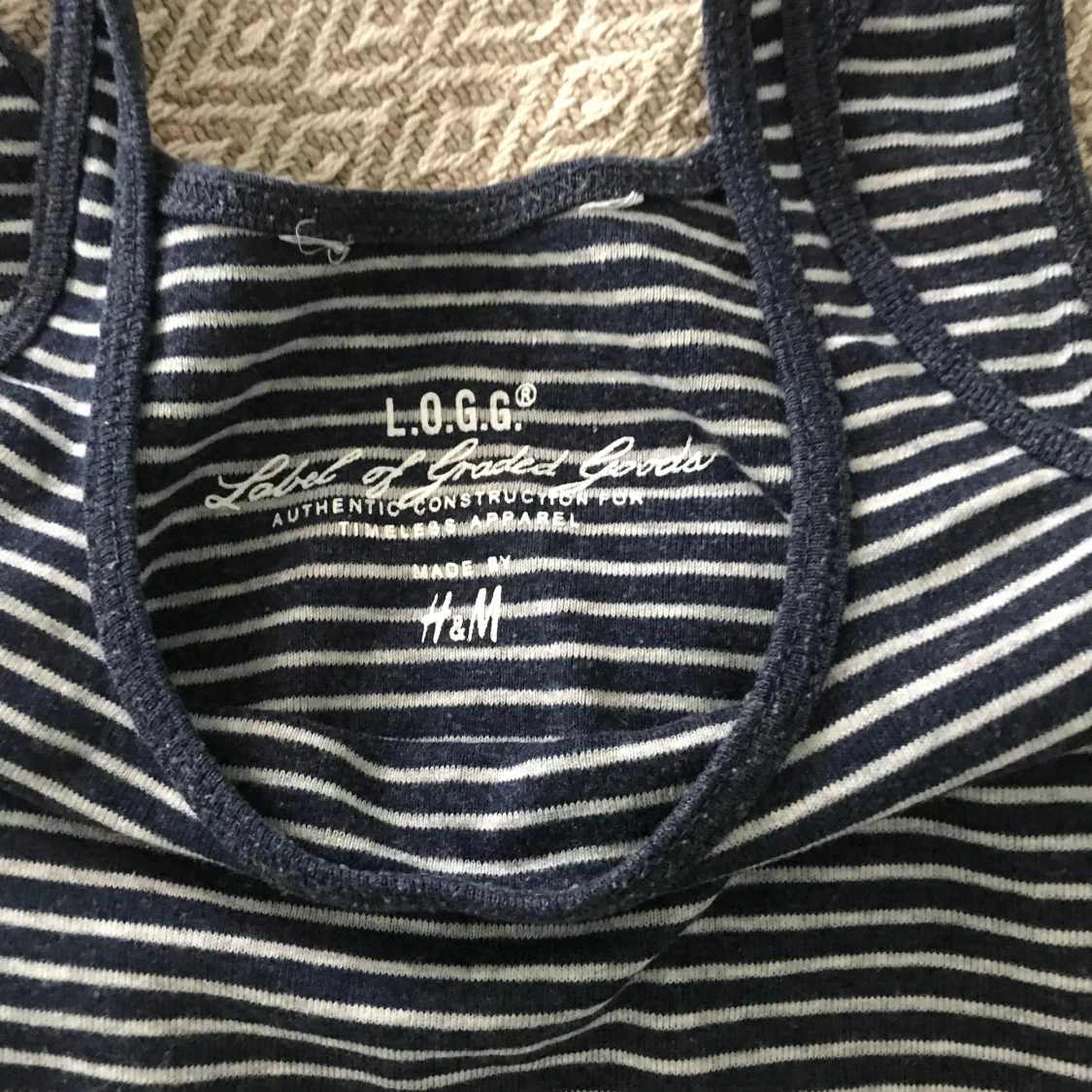 Randig marinblå topp - 90