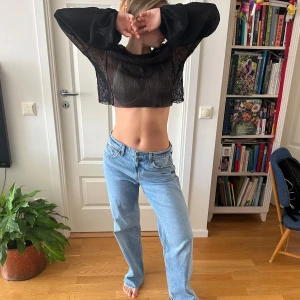 Meshtopp Zara  - Mesh/spetstopp från zara med ballongärmar 💗 xs/s 💗 passar toppen med ett svart linne under