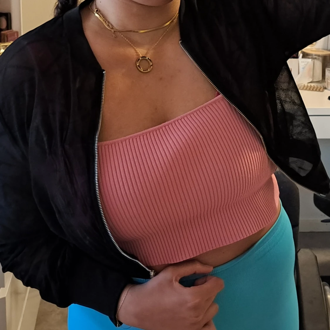 Svart transparent bomberjacka - 92