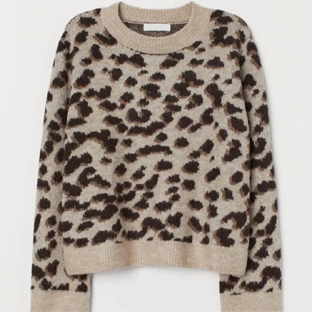 Säljer nu min så fina leopard tröja från hm, helt slutsåld, extremt eftertraktad🥰skicka gärna prisförslag (lånade bilder)❤️. Hoodies.