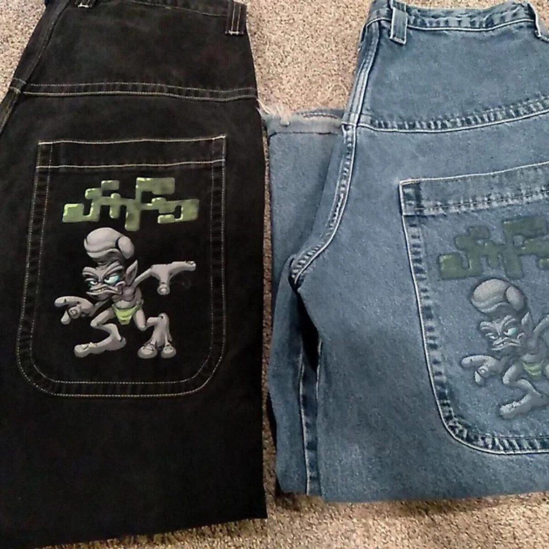 Jnco trog 324 38w 32  L 28” 2 pair bleu jeans black