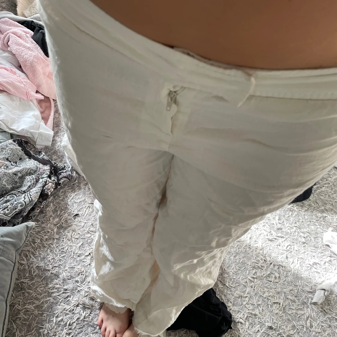 Lågmidjade Linnebyxor massimo dutti!!💕💕 - 91