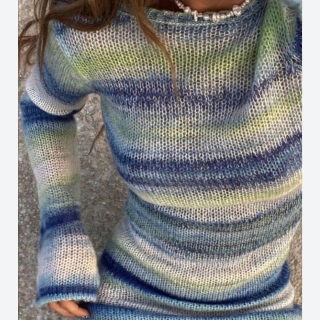 Stickad strandklänning - 90