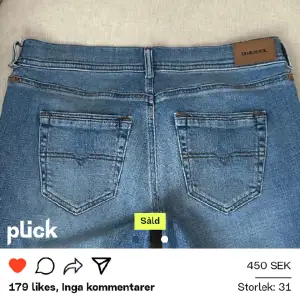 Jag köpte dessa diesel jeans på Plick men dom var för stora därför säljer jag dom nu! Skriv privat för mått och mer bilder. Jag bor i Stockholm så kan tänkas mötas upp❤️