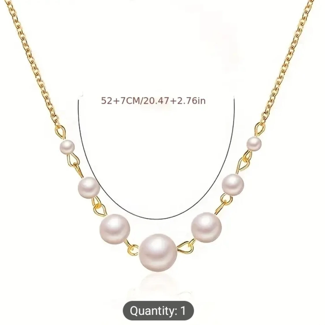Elegant rund form Faux Pearl Chain  - 90