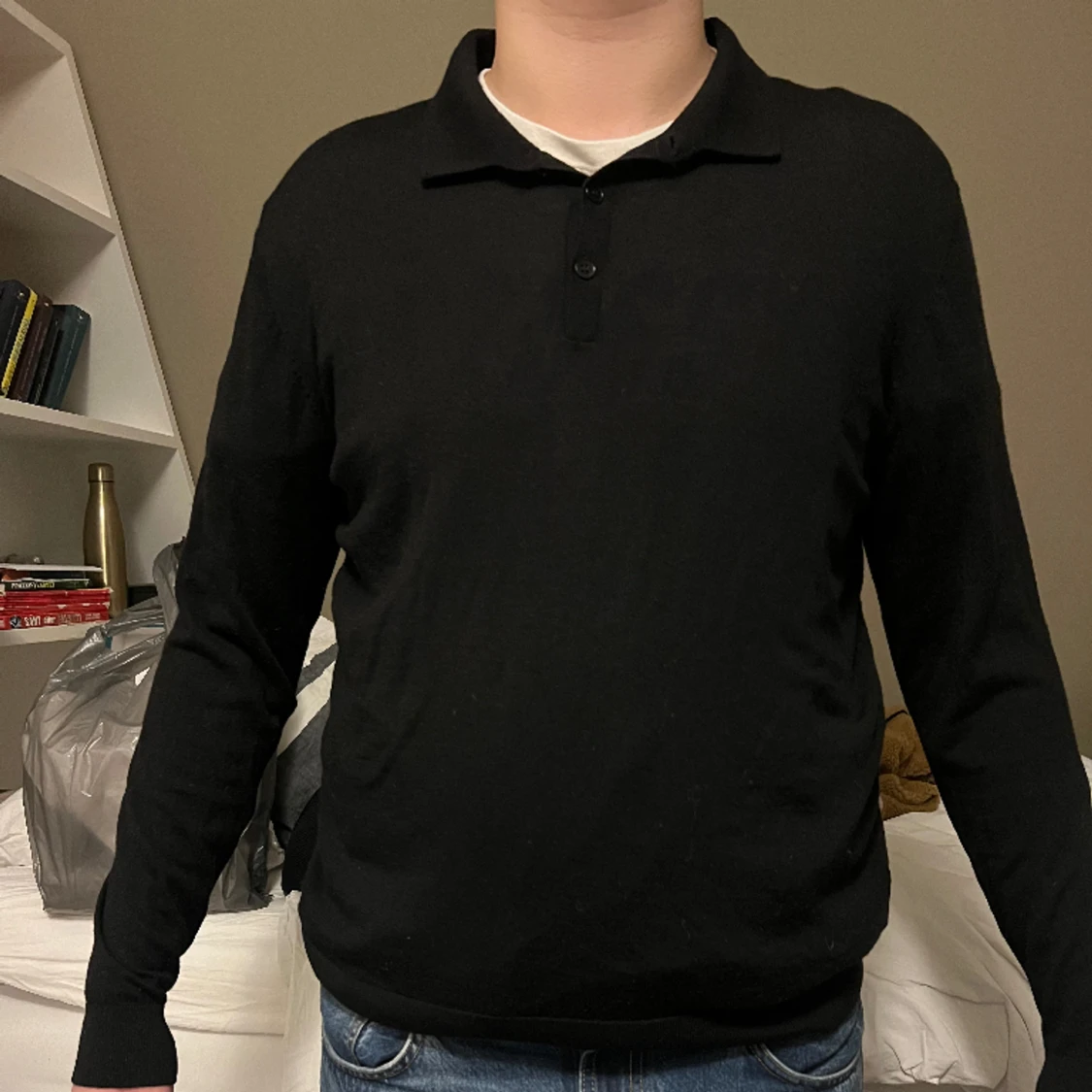 Svart stickad tröja - 90